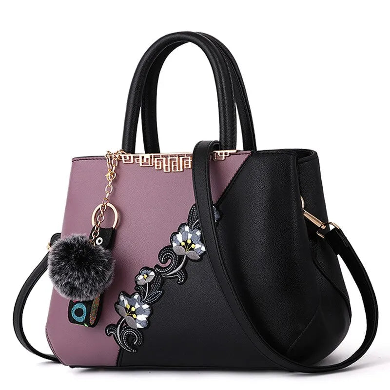Embroidered Messenger Bags Women Leather Handbags Bags for Women 2024
