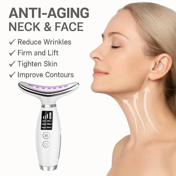 Neck Lifting Massager first time with 7modes skin tightening Beauty Device Neck Lifting Massager Micro frequency Vibration Facial massager