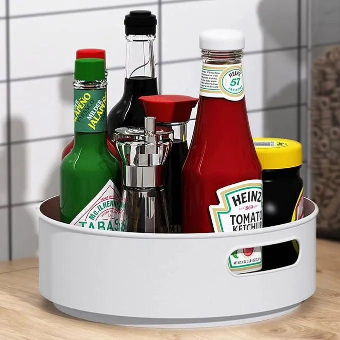 Premium 360° Rotating Kitchen Organizer Tray | Lazy Susan Rack for Kitchen
