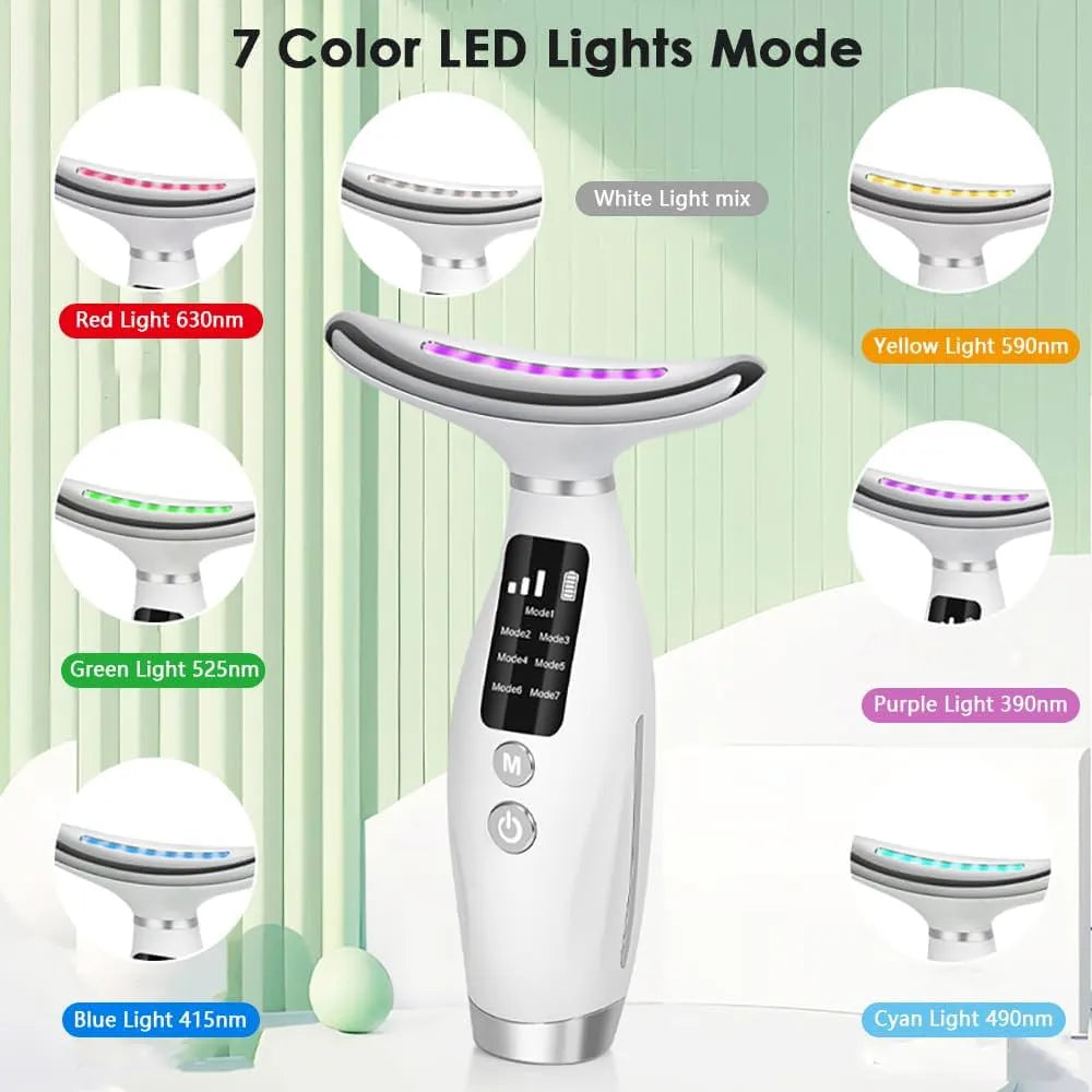 Neck Lifting Massager first time with 7modes skin tightening Beauty Device Neck Lifting Massager Micro frequency Vibration Facial massager