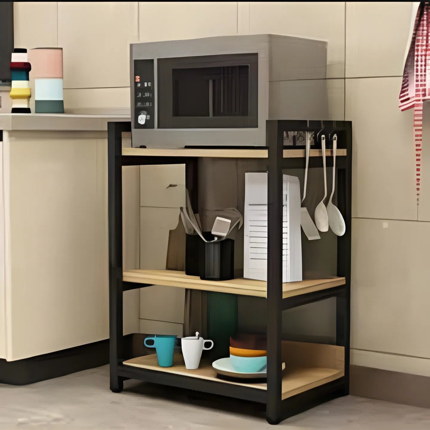 Kitchen Storage Shelf, Microwave Stand, Kitchen Storage Rack, Large Capacity