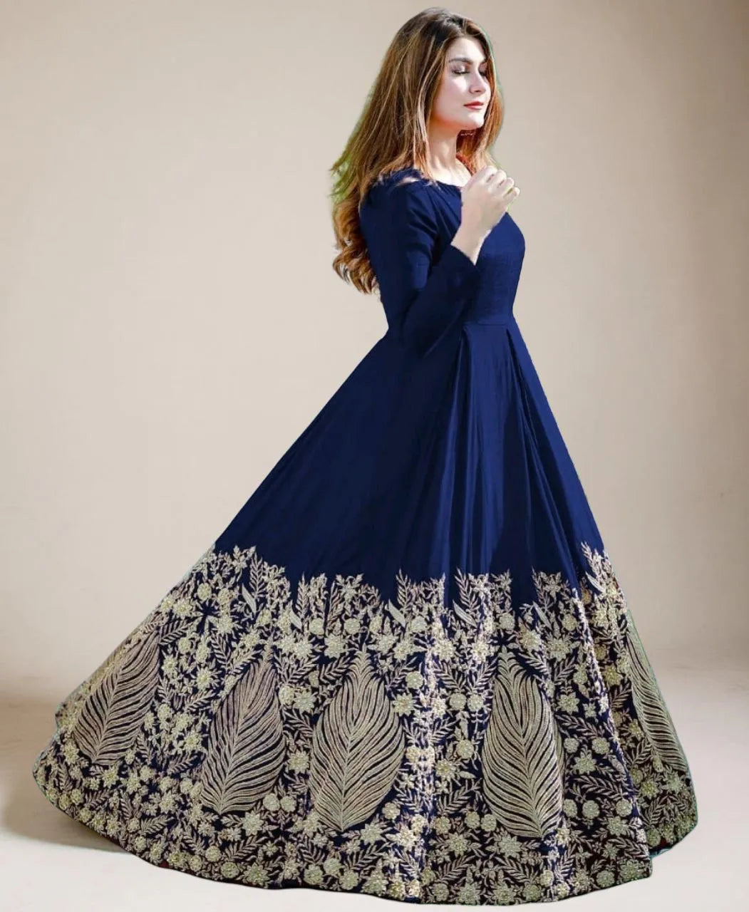 Designer Heavy Embroidered Chiffon Maxi Dress Stitched Ready-to-Wear Wedding Party