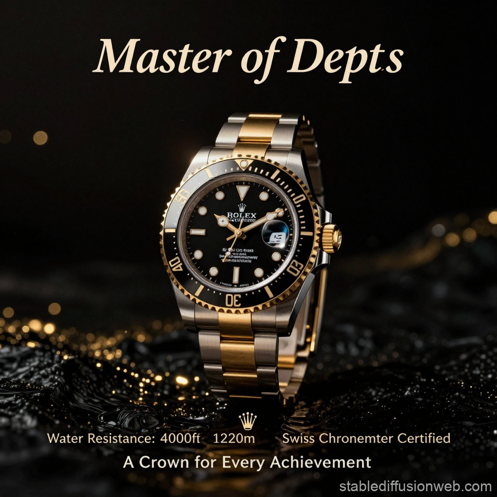 Rolex Submariner Luxury Black & Gold Colour