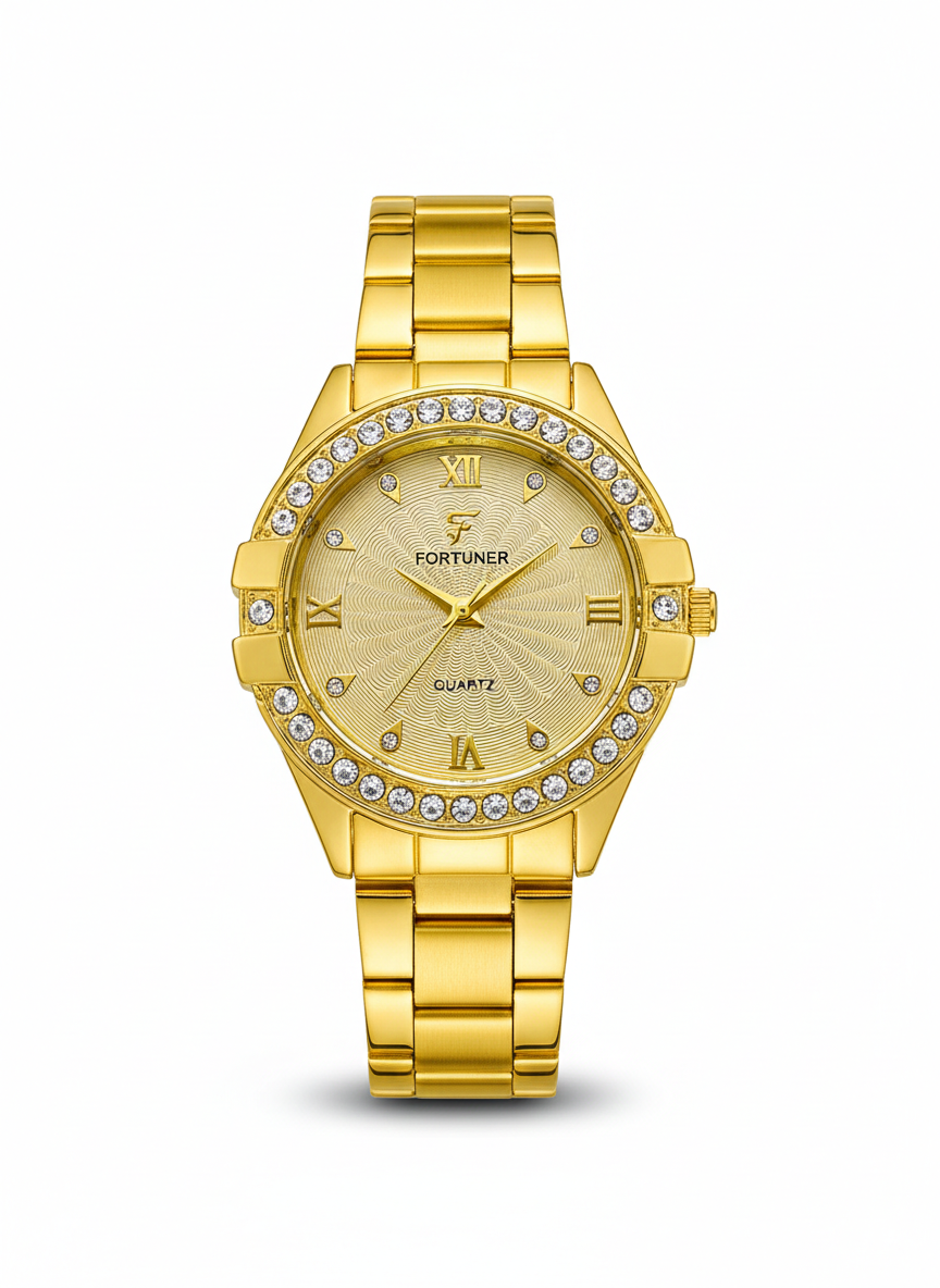 Rose Gold Crystal Roman Numeral Watch