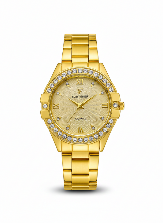 Rose Gold Crystal Roman Numeral Watch